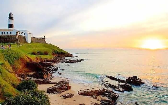 Apartamento Smart Farol Da Barra - Vista Mar Com Varanda Arejada Salvador de Bahía Exterior foto